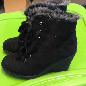 New ankle furry suede boots